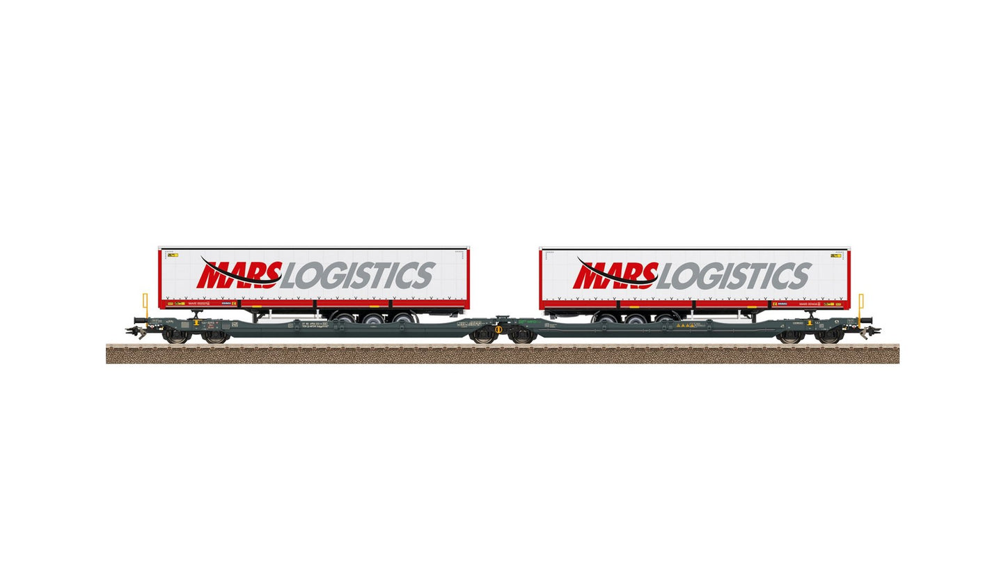 Trix 24472 Type Sdggmrss Double Deep Well Flat Car