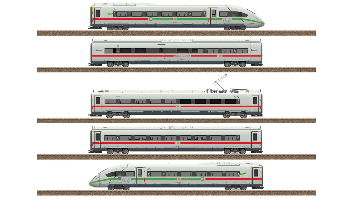 Trix 25976 Railcar Train ICE 4 Series 412-812 with Green Stripe