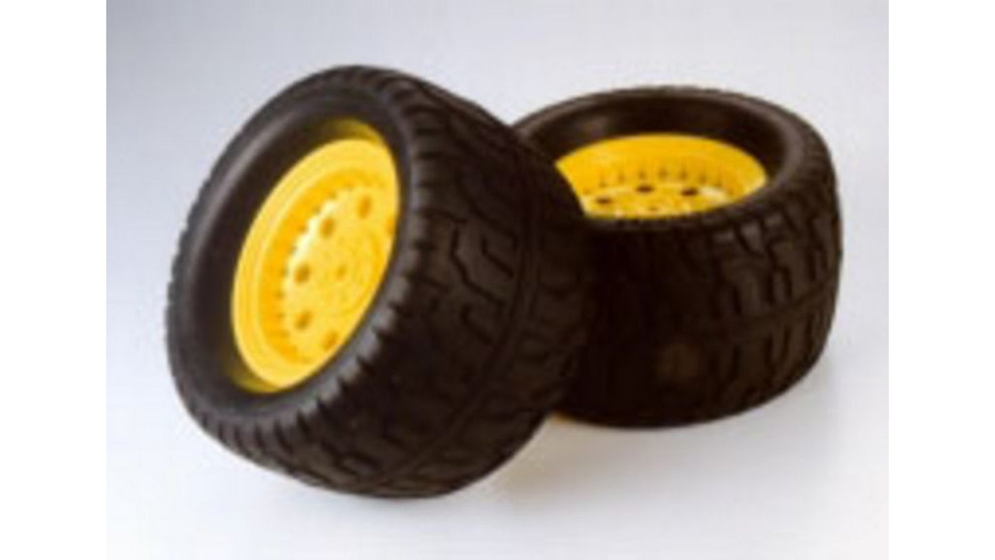 Tamiya 53562 RC GP TGM-02 Tarmac Tire-Wheel Fluorescent Yellow 1pr