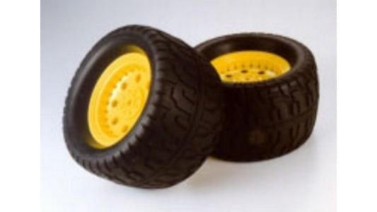 Tamiya 53562 RC GP TGM-02 Tarmac Tire-Wheel Fluorescent Yellow 1pr