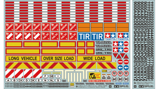 Tamiya 56534 Sticker Set for 1/14 Scale RC Truck and Trailer