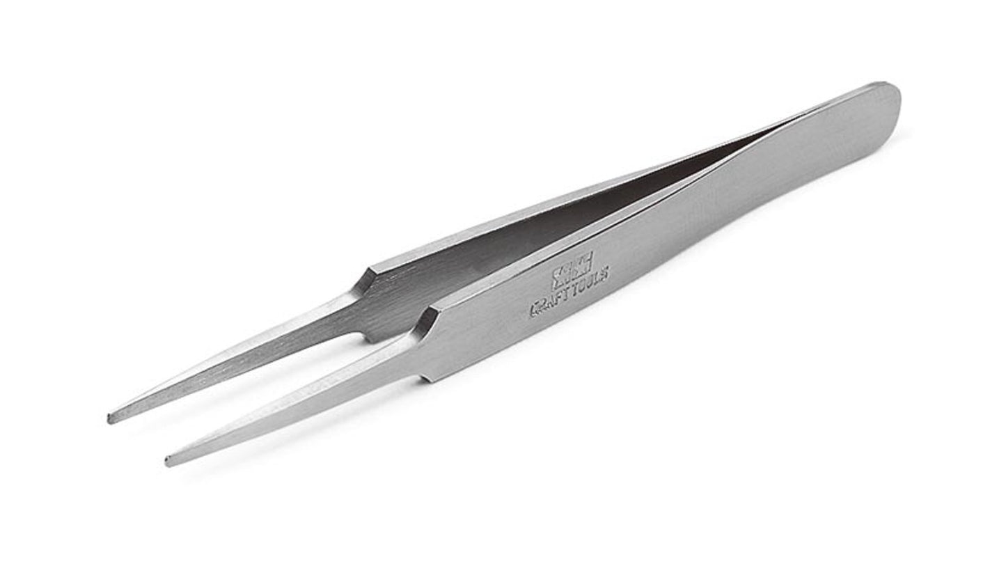 Tamiya 74109 HG Straight Tweezers Round Tip