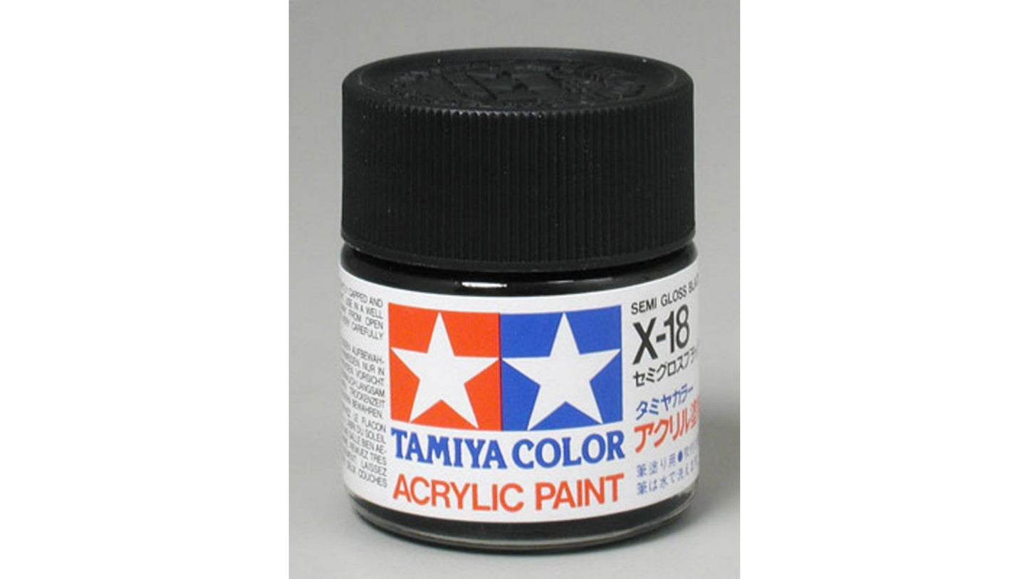 Tamiya 81018 Acrylic X-18 Semi Gloss Black
