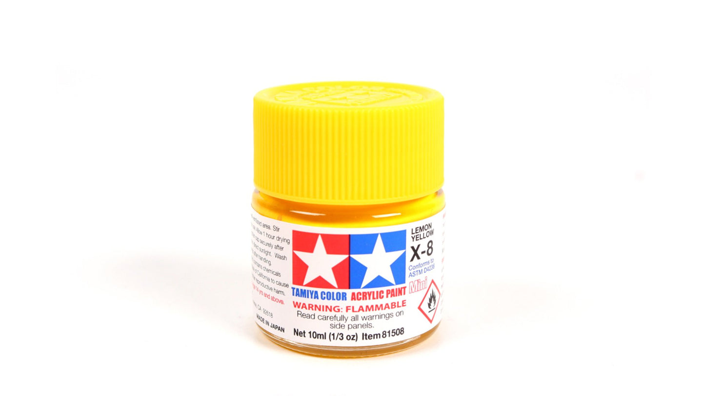Tamiya 81508 Acrylic Mini X-8 Lemon Yellow
