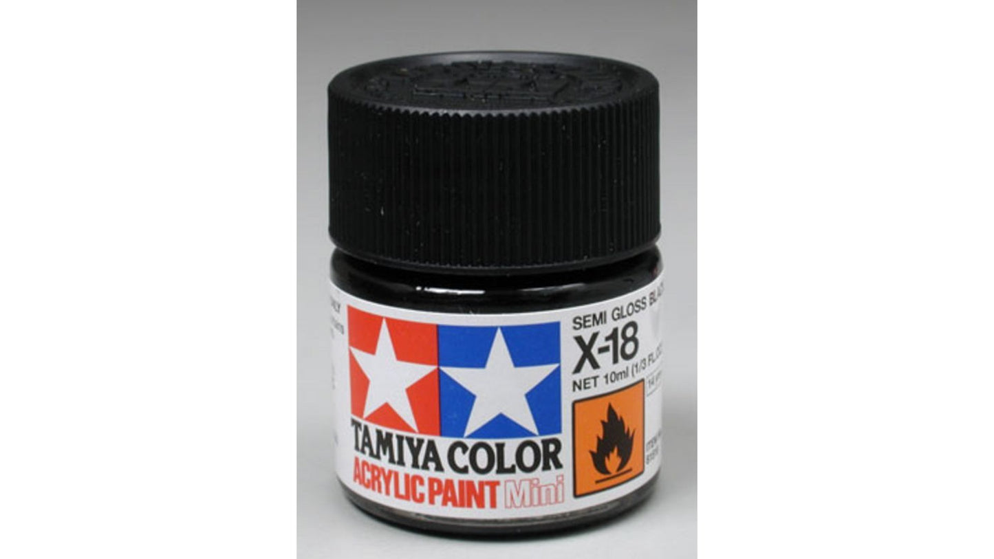 Tamiya 81518 Acrylic Mini X-18 Semi Gl Blk