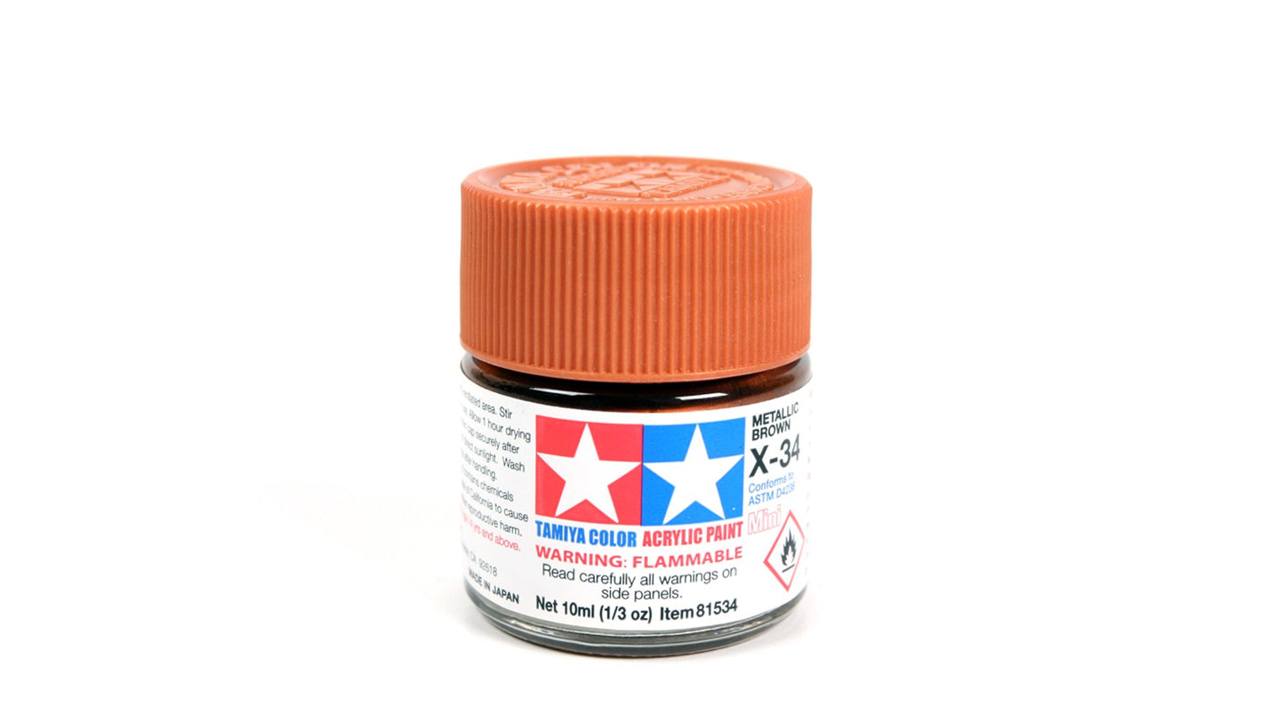 Tamiya 81534 Acrylic Mini X-34 Met Brown