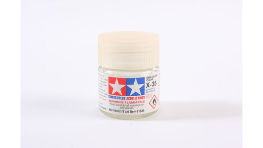 Tamiya 81535 Acrylic Mini X-35 Semi Gloss Clear 10ml Bottle