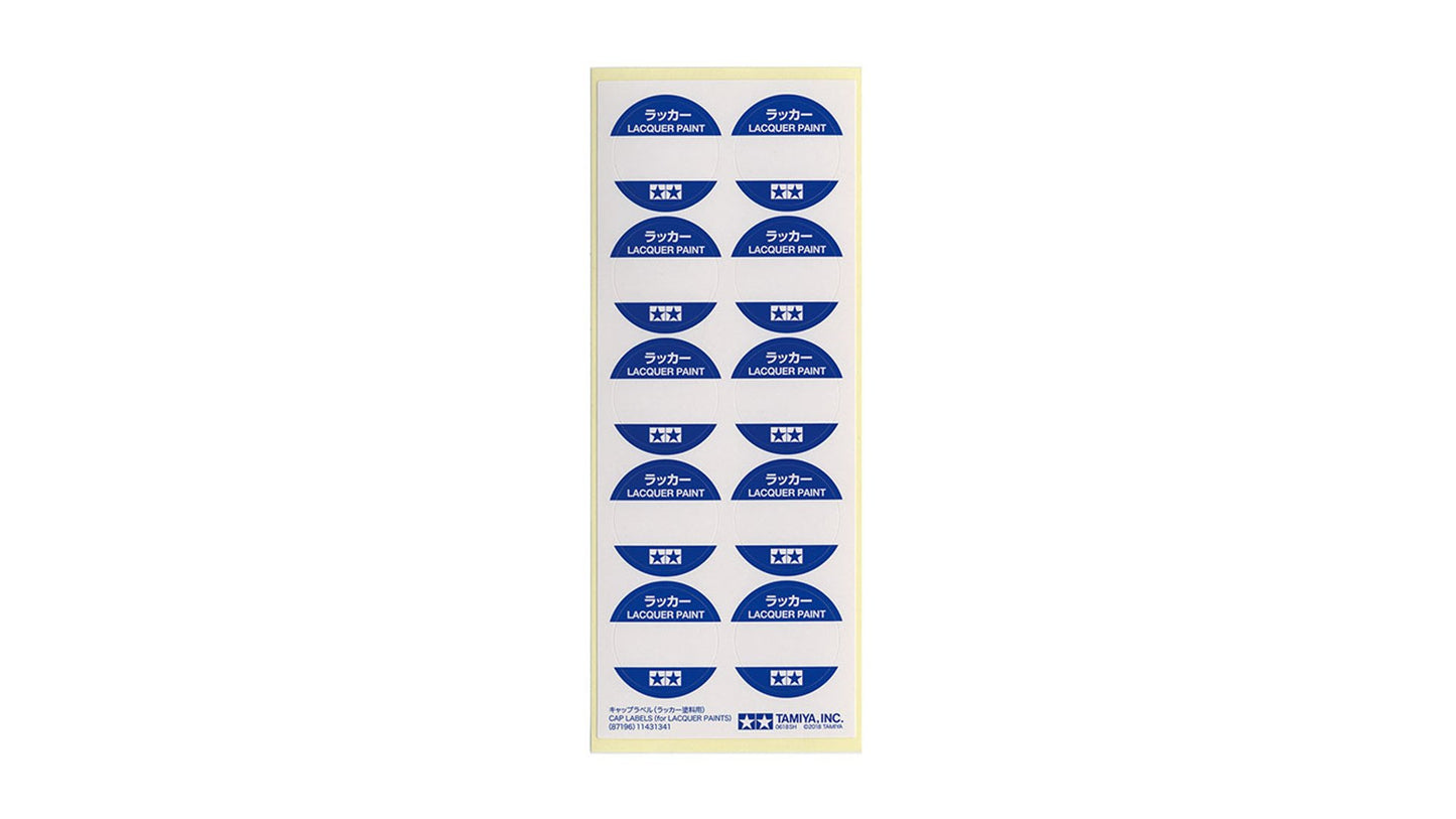 Tamiya 87196 Cap Labels (Lacquer Paints)