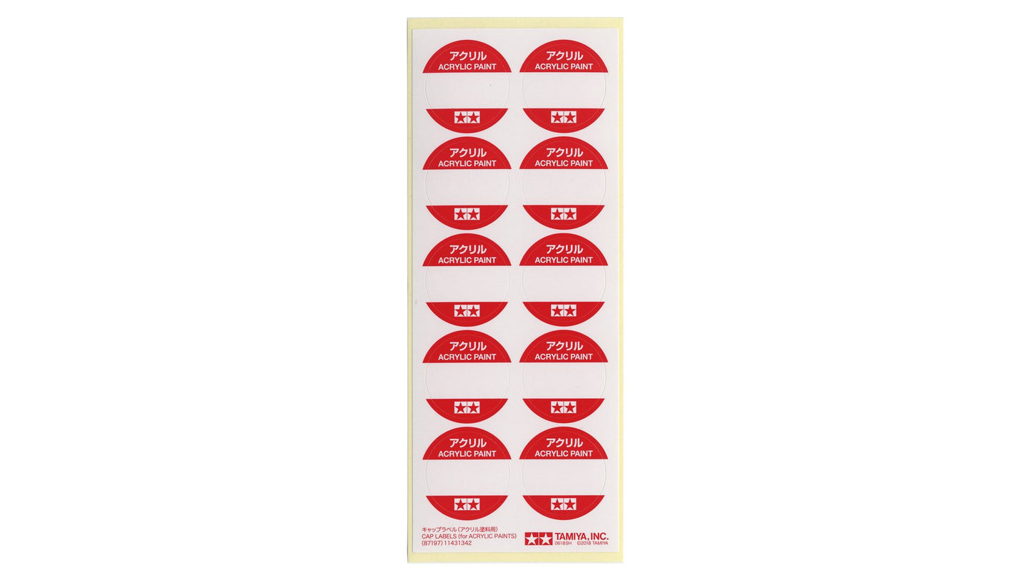 Tamiya 87197 Cap Labels (Acrylic Paints)