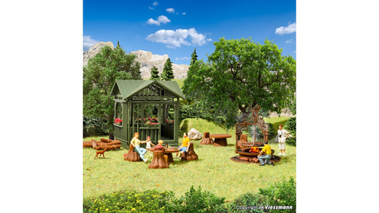 Vollmer 43606 BBQ Area with Shed