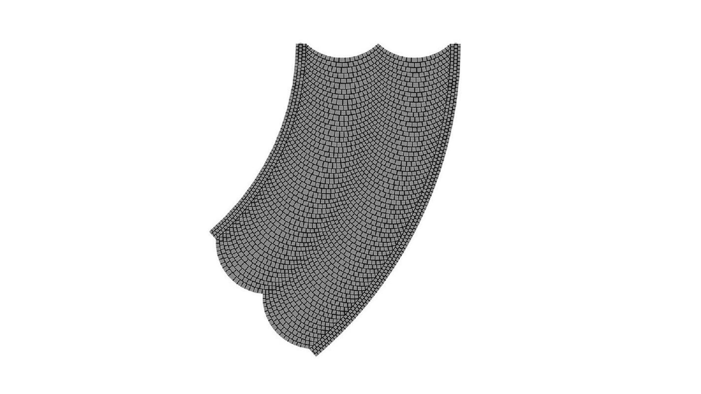 Vollmer 48247 H0 Street plate cobblestone 45 degree curve radius 30 cm